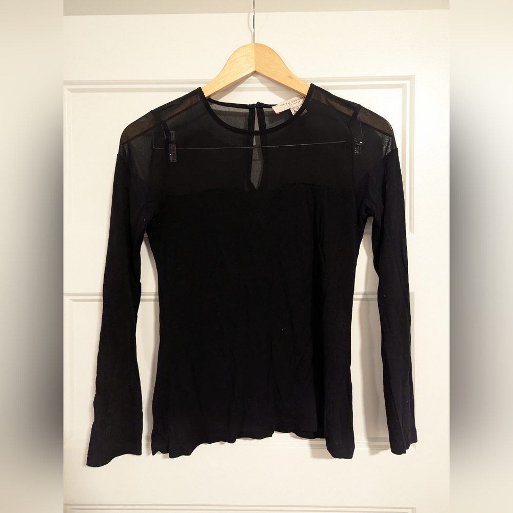 French Connection Black Sheer Blouse